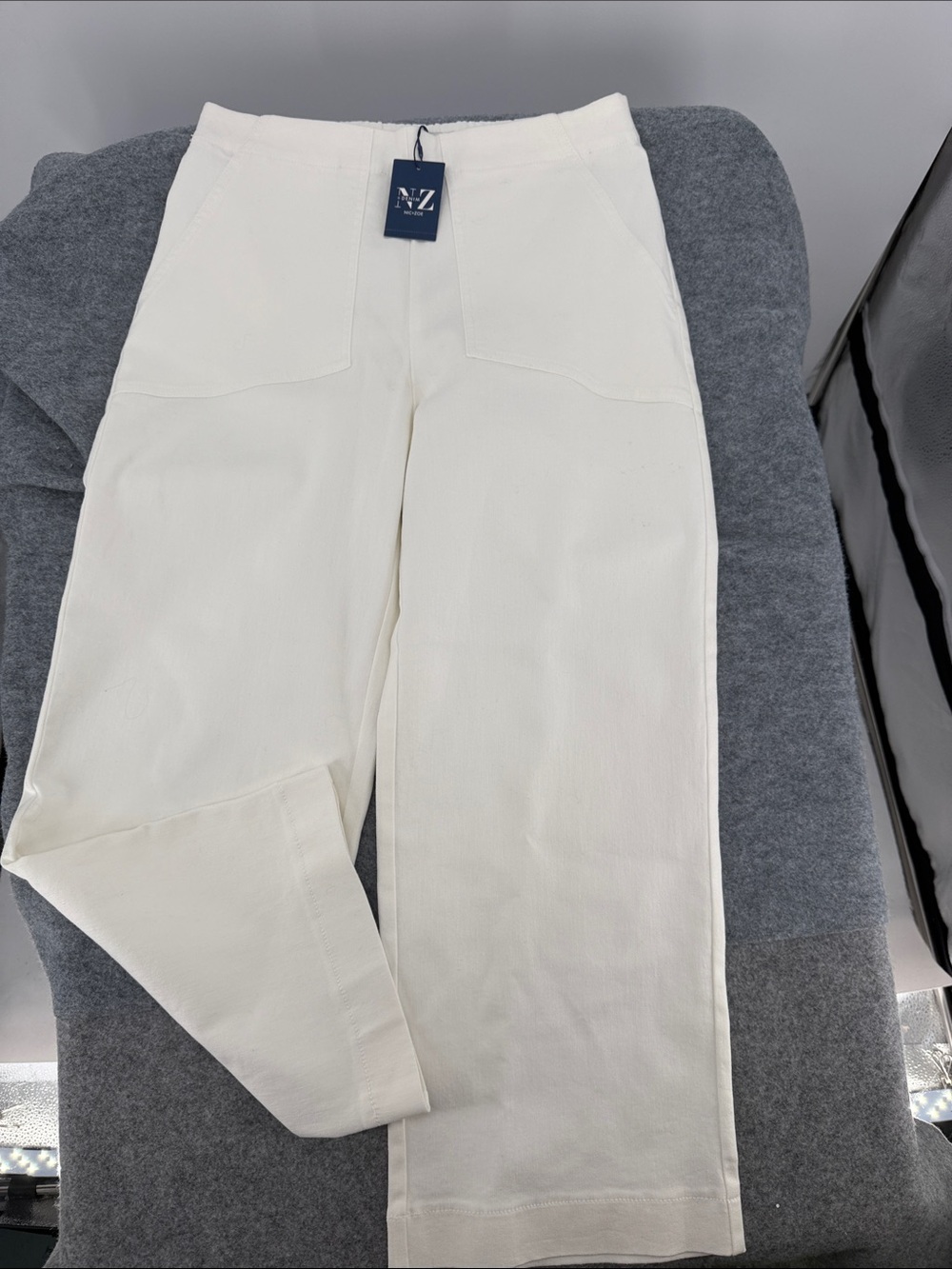 Nic & Zoe NZ Denim mid rise wide leg paper white pants size 29 NWT